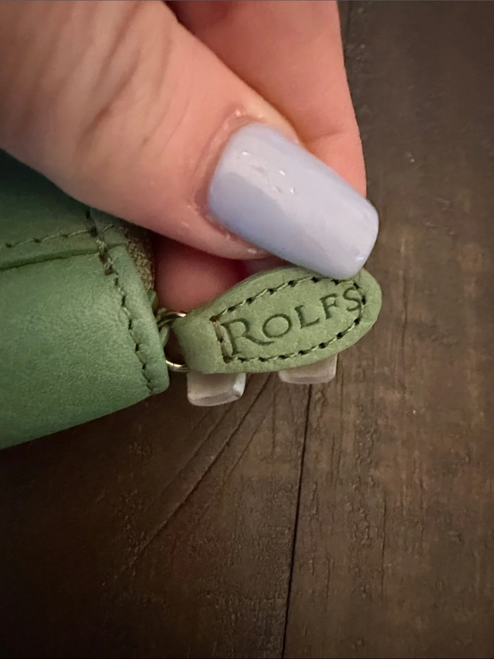 Rolfs Lazy Susan Kermit the frog Green Leather Zip Wallet with Gold Accent